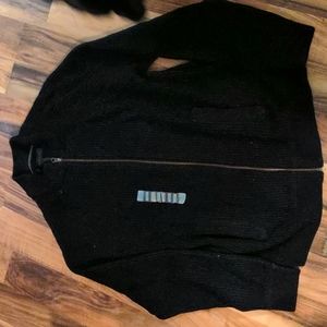 Black mockneck zip up